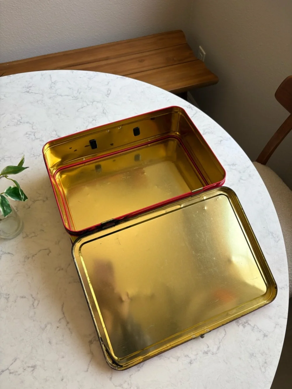 Vintage Curious George Yellow & Red Tin Lunchbox Large